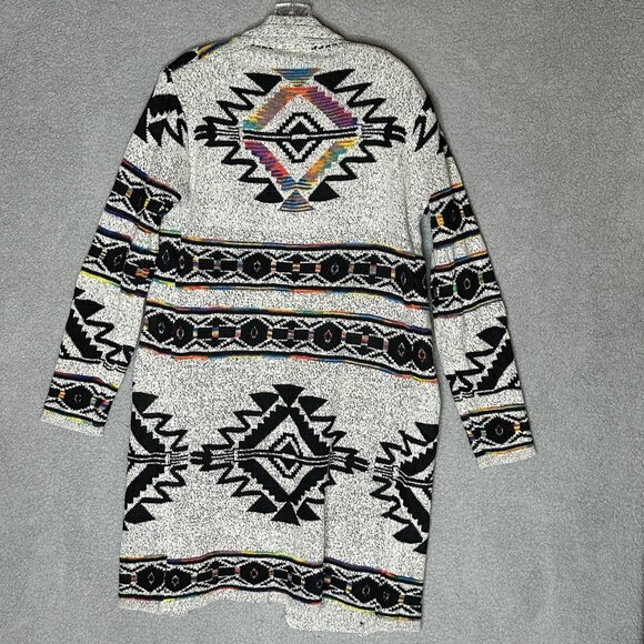 Northern Angel Cardigan Sweater M Aztec Duster Open Front Boho Western - Picture 3 of 11